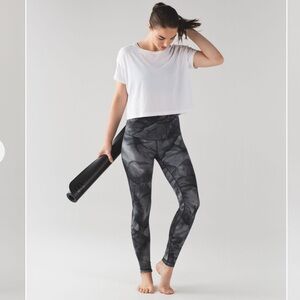 Lululemon‎ wunder under high rise pant 4 midnight tulle multi black Luxtreme